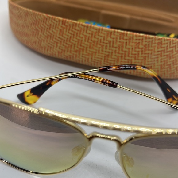 Brand New Maui Jim Polarized Aviator double bridge Gold frame - Picture 8 of 9
